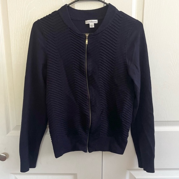 croft & barrow Sweaters - Croft and Barrow Navy Blue Zip Up Sweater Small